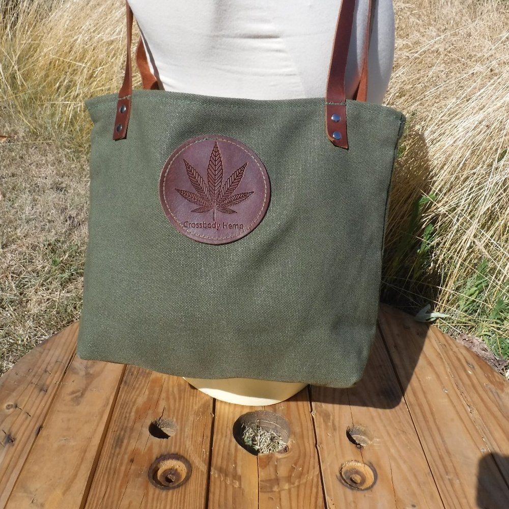 Crossbody Hemp 100% Green Hemp Canvas Tote